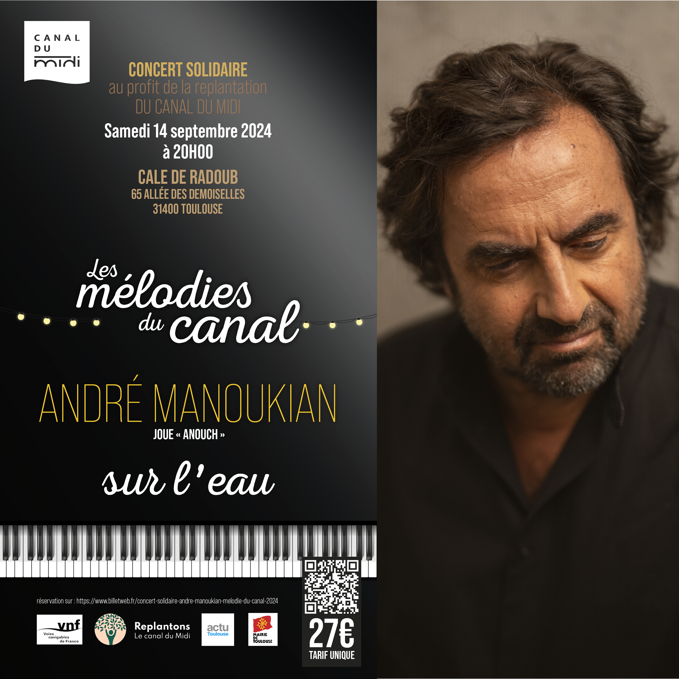 André Manoukian en concert solidaire pour le canal du Midi